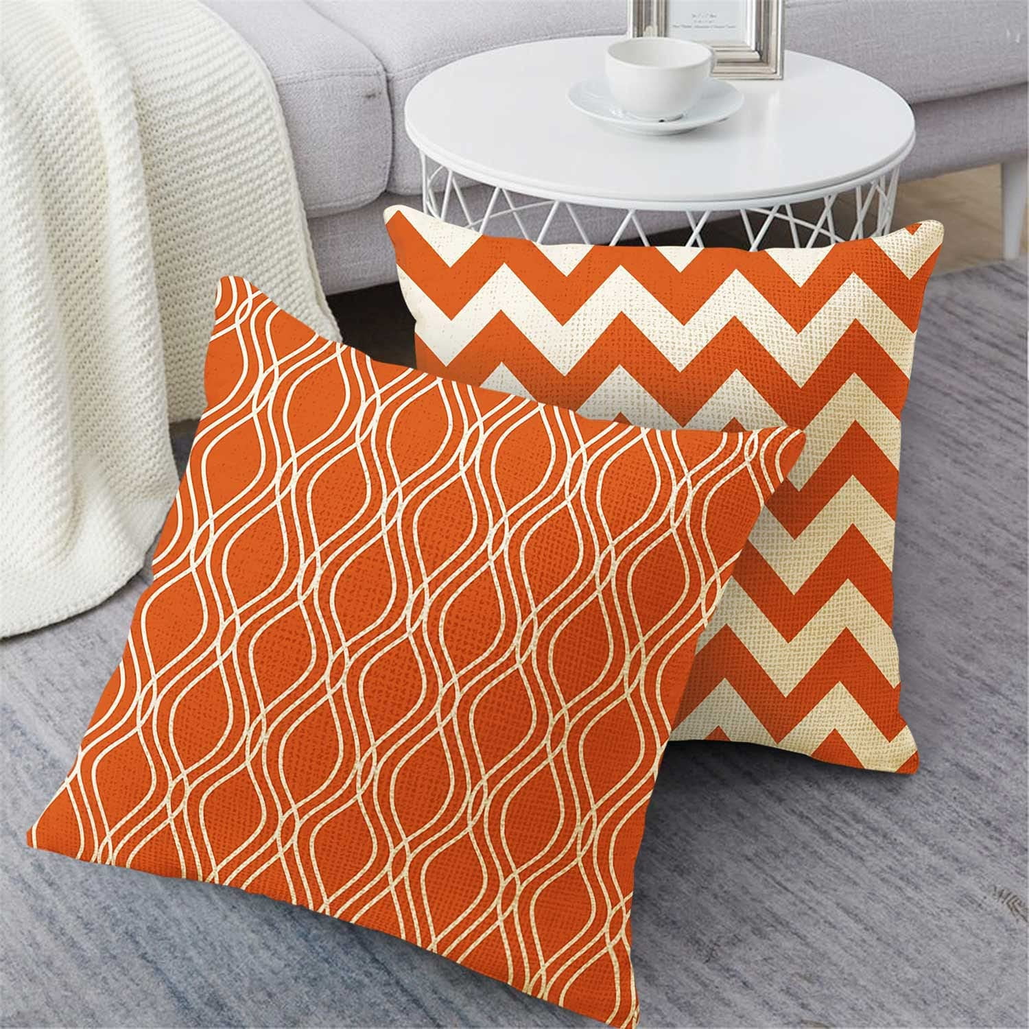 Orange linen pillow cases new arrivals
