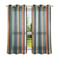 thumbnail image 6 of Yayeee Window Curtains Light Filtering 63"x52" Grommet Panel Pair Home Living Room Decor, Navy Blue Stripes, 6 of 7