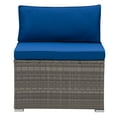 thumbnail image 3 of CorLiving Parksville Resin Wicker Rattan and Steel Patio Sectional Middle Chair with Cushions, Sold Individually, Use to Expand an Outdoor Set, 3 of 9