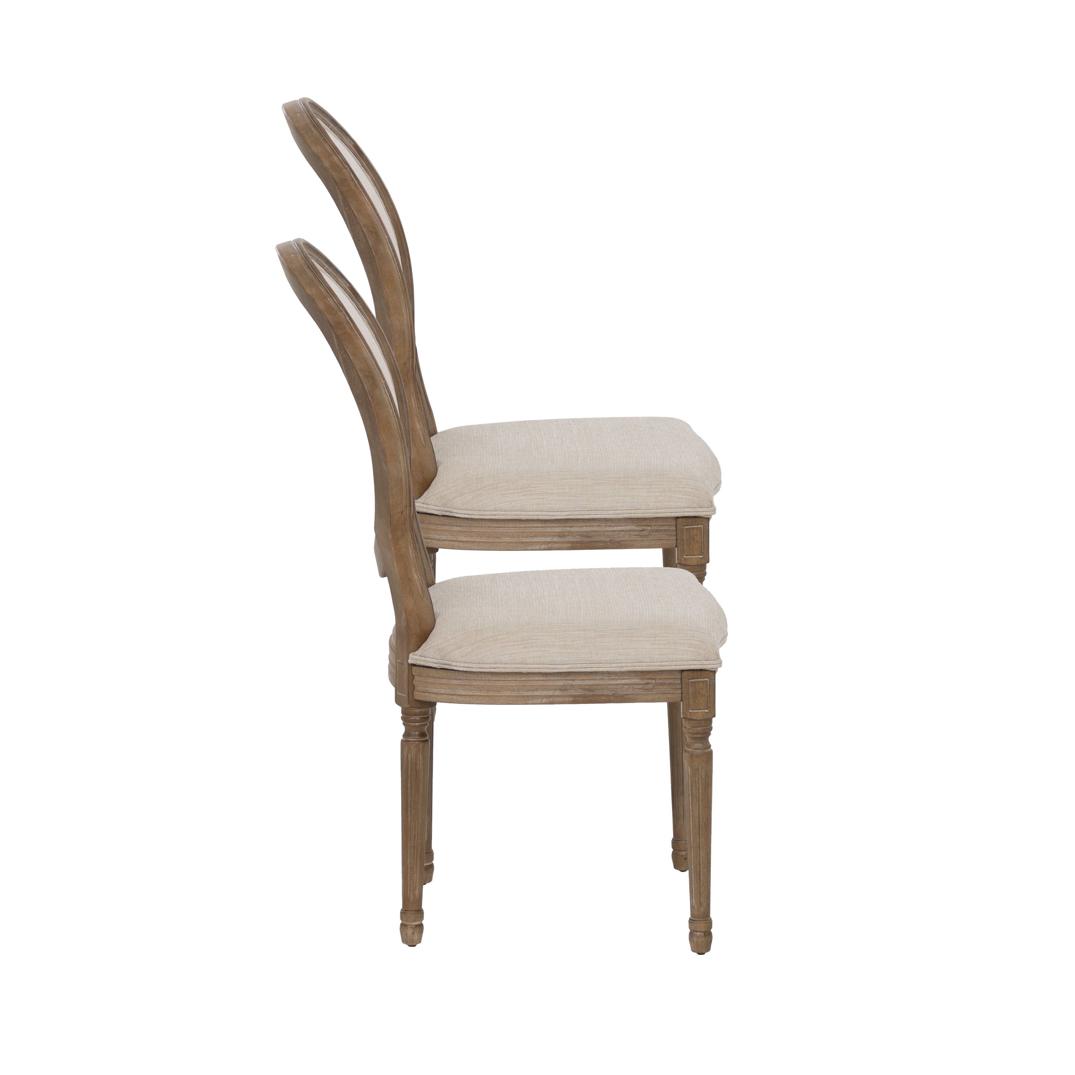 Linon Anthem Oval Back Dining Chairs, Set of 2, Light Natural Brown