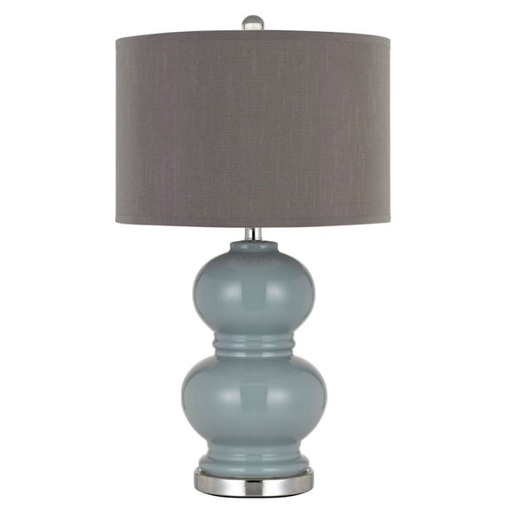 Cal Lighting Bergamo Ceramic & Fabric Table Lamps in Slate Blue/Gray (Set of 2)