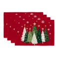 thumbnail image 1 of Manteles individuales GEEORY GP125-18, 4 unidades, 30 x 45 cm, árboles de Navidad rojos, 1 of 7