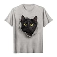 thumbnail image 5 of TrendOFT T Shirts for Man Unisex Animal Cat Graphic Print Short Sleeve Crew Neck Loose Summer Daily Mens Shirts Light Gray S, 5 of 6