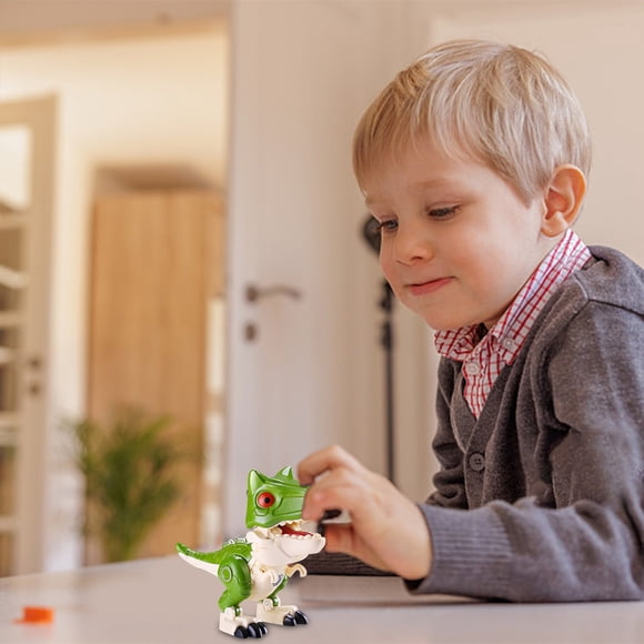 Boîte de Rangement pour Blocs de Jouets pour Enfants, Robot Dinosaure en Alliage à Déformation, Ensemble Complet de Jouets Modèles