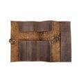 thumbnail image 1 of Hide & Drink, Rustic Pencil Roll Pouch, Multi-Purpose Storage Wrap for Scissors, Earphones, Organizer for Craft, Full Grain Leather, Handmade, Slate Blue, 1 of 4