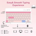 thumbnail image 5 of Detachable Wireless Keyboard Folio with Pencil Holder for 11-inch iPad 11th Gen 2025 (A16) & 10.9-inch iPad 10th Gen 2022，Pink, 5 of 16