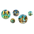 thumbnail image 2 of Designart "Golden Spheres Infinity I" City Metal Wall Art Set of 5 Piece, 2 of 5