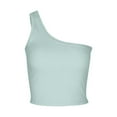 thumbnail image 3 of SNKSDGM Female Tank Tops for Women Pack Cotton Ribbed Tank Tops for Women Small Round Neck Women's Solid Color Short Bustier One Shoulder Camisole Tank Top T Shirt Stylish Casual Crop Top Xl, 3 of 3