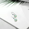 thumbnail image 4 of Gem Stone King 925 Sterling Silver Mercury Mist Mystic Topaz Blue Diamond 925 Silver Dangle Earrings for Women (2.02 cttw, Round 6MM), 4 of 4