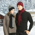 thumbnail image 6 of Men's Winter Hat Scarf Gloves Set, 3 PCS Warm Beanie Long Scarf fleece lined Touchscreen Gloves for Cold Weather, 6 of 13