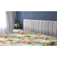 thumbnail image 5 of Ambesonne Floral Fitted Sheet, Lily Gerbera on Reseda Back, Twin Size, Salmon Mustard, 5 of 5