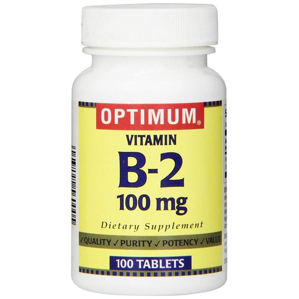 Optimum 100 mg Vitamin B2 Tablets, 100 Count