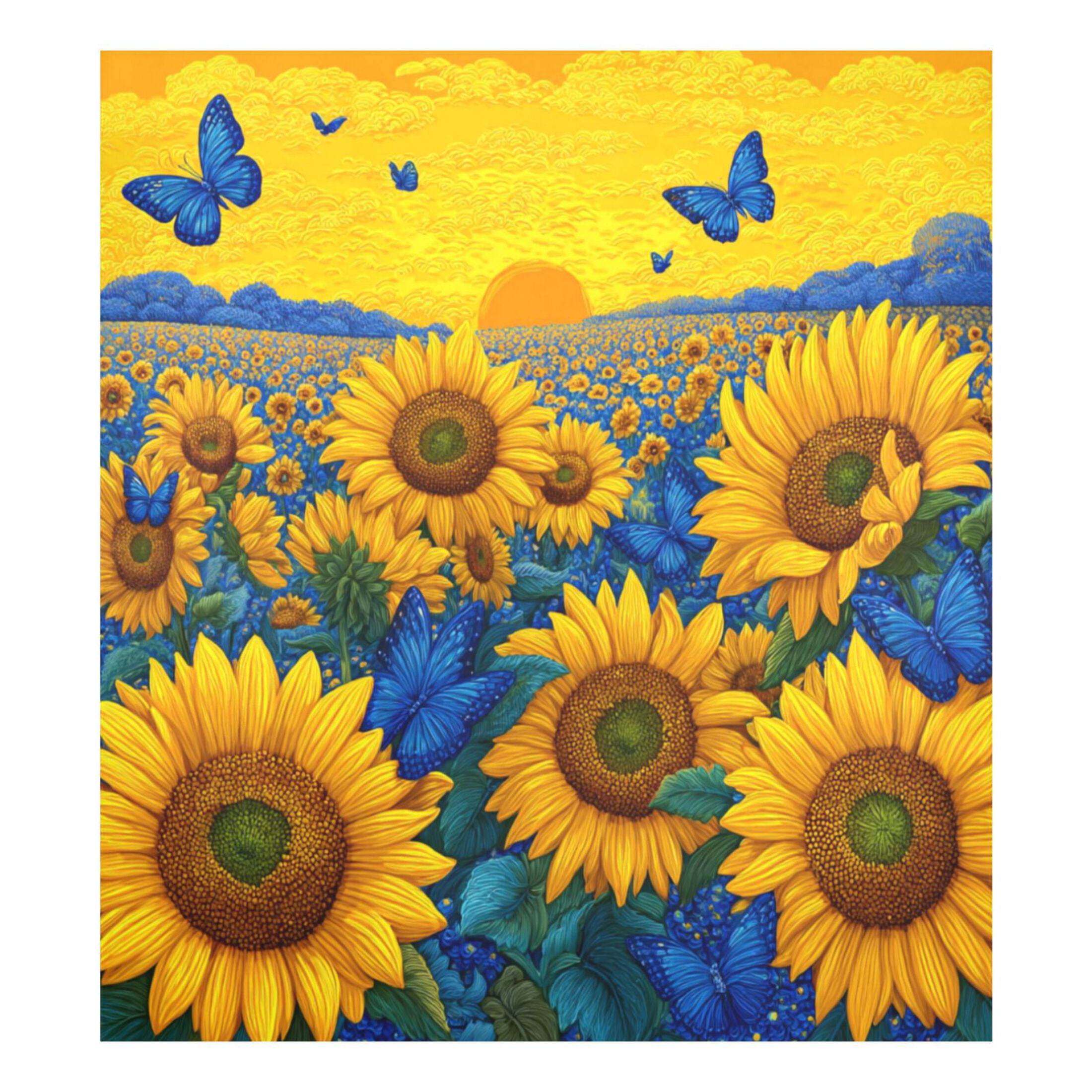 Dishwasher Magnetic Refrigerator Magnet Cover Sticker Home Decorative 23"x26" Sunflowers in The Field