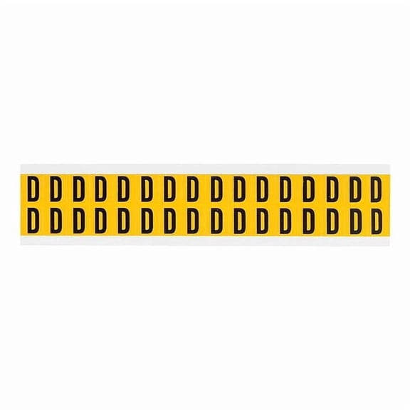 Brady Letter Label, D, 3/4in.Hx9/16in.W, Vinyl 1520-D