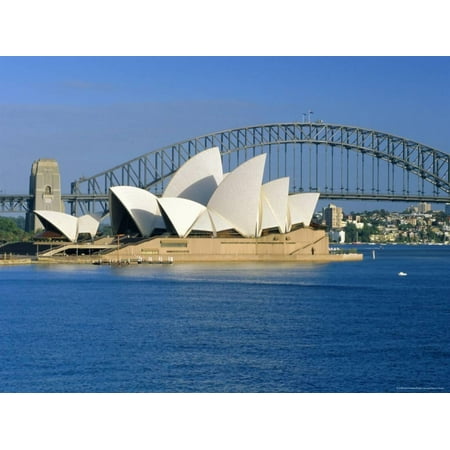 Opera House and Sydney Harbour Bridge, Sydney, New South Wales, Australia Print Wall Art By Gavin