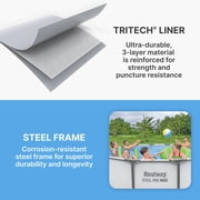 Bestway: مجموعة حمامات سباحة Steel Pro MAX 15 X 48 فوق سطح الأرض - 4231 جالون، حمام سباحة عائلي خارجي، مقاوم للتآكل والثقب، يتضمن فلترًا ومضخة وسلمًا وغطاء