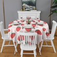 thumbnail image 2 of Red Strawberry Plants Fruit Round Tablecloth 60"x60",Wrinkle Wipeable Table Cloth for Kitchen Dining Room Picnic Patio Party, 2 of 6