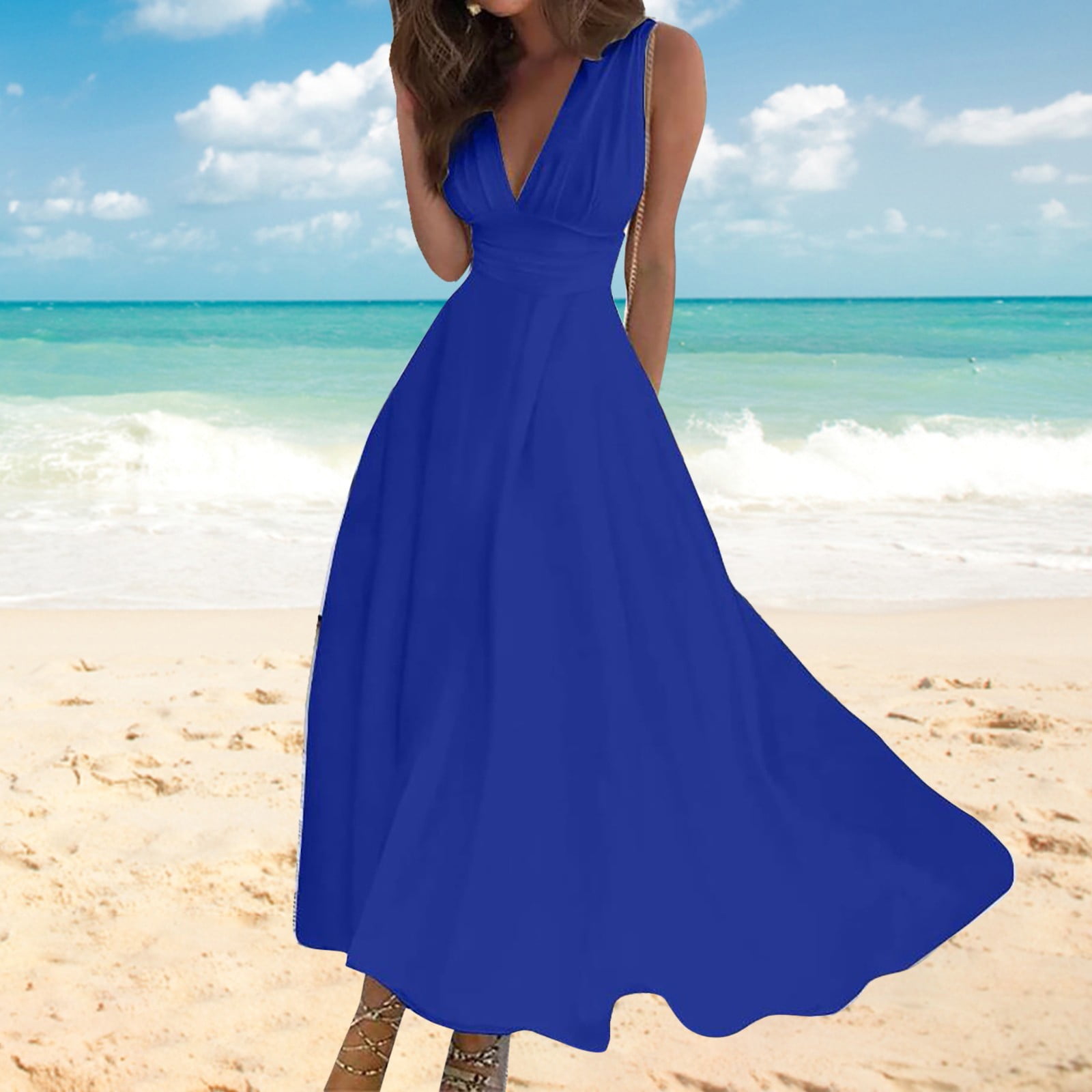 Sundresses for Women Womens Spring Dresses 2024 Floral V