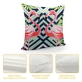 thumbnail image 4 of Heduofu  Decor Throw Pillow Case Pink Flamingos Green Tropical Palm Leaves On Black White Square Checkered  Cushion Covers  for Women Men for Couch Bedroom Living White, 4 of 5