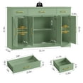 thumbnail image 7 of Homfa Buffet Cabinet with 3 Drawers and 4 Doors, 55.1" W Kitchen Sideboard Storage Cabinet with Adjustable Shelves, Farmhouse Coffee Bar for Dining Room, Green, 7 of 7