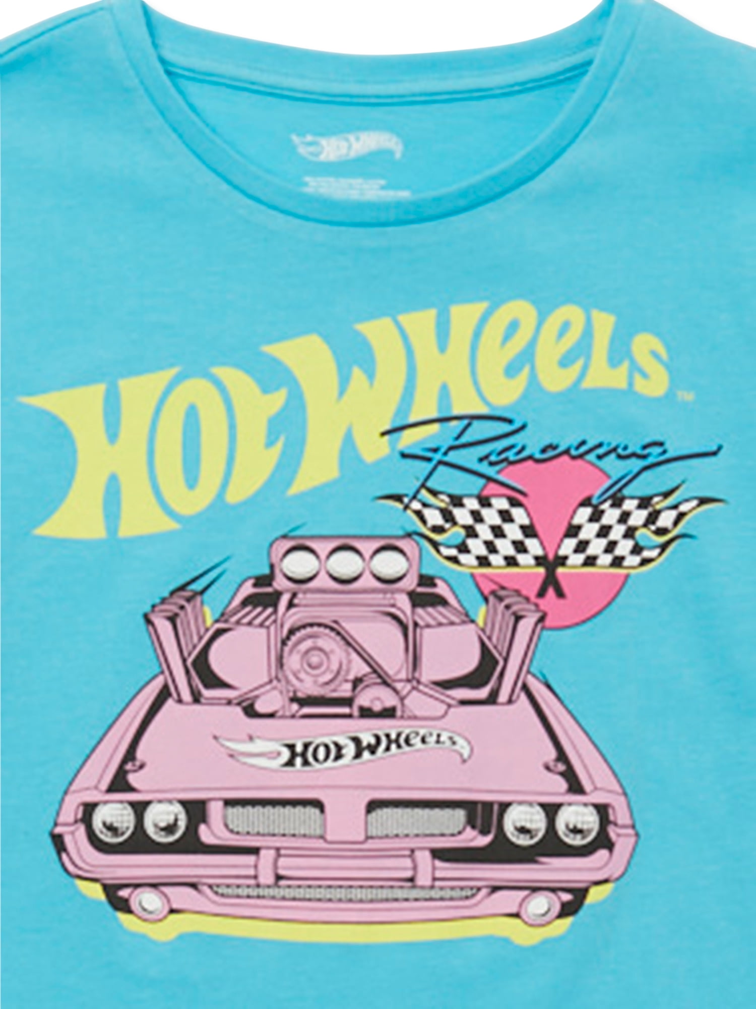Mattel Girls Hot Wheels Racing, Crew Neck, Short Sleeve, Graphic T-Shirt, Sizes 4-16