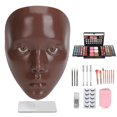 thumbnail image 2 of 5D Makeup Practice Face Reusable Professional Complete Eyelash Eyeliner Palette Brushes Silicone Makeup Mannequin Face Black Skin, 2 of 4