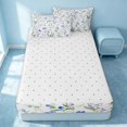 thumbnail image 4 of Erosebridal Botanical Flower Zipper Twin Comforter Sets with Fitted Sheet and 2 Pillowcases, Chic Blossom Zipper Bedding Set, Reversible, Blue Lavender Green, Reversible, 4 of 7