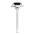 thumbnail image 4 of Rosec Jewels Black Spinel Classic Ring with Diamond Halo (8mm Round, AAA Quality, August Birthstone), 10K White Gold, US 10.00, 4 of 9