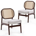 thumbnail image 6 of CQSXDA Rattan Accent Chair With Upholstered Seat And Rattan Back, Mid-Century Modern Design For Living Room And Bedroom, 6 of 8