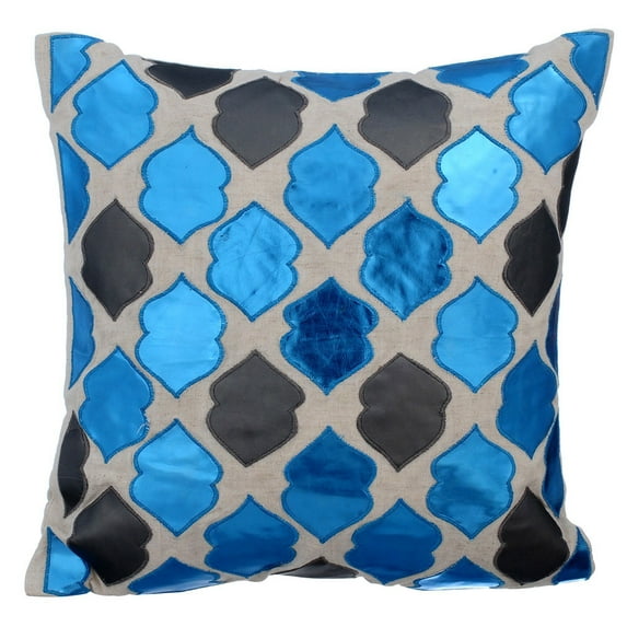 Cushion Covers For Couch, Zippered Pillow Covers, Pillow Covers 22x22 inch (55x55 cm) Blue, Faux Leather Throw Pillow Covers, Handmade Pillow Covers, Modern, Abstract - Dream Magnet