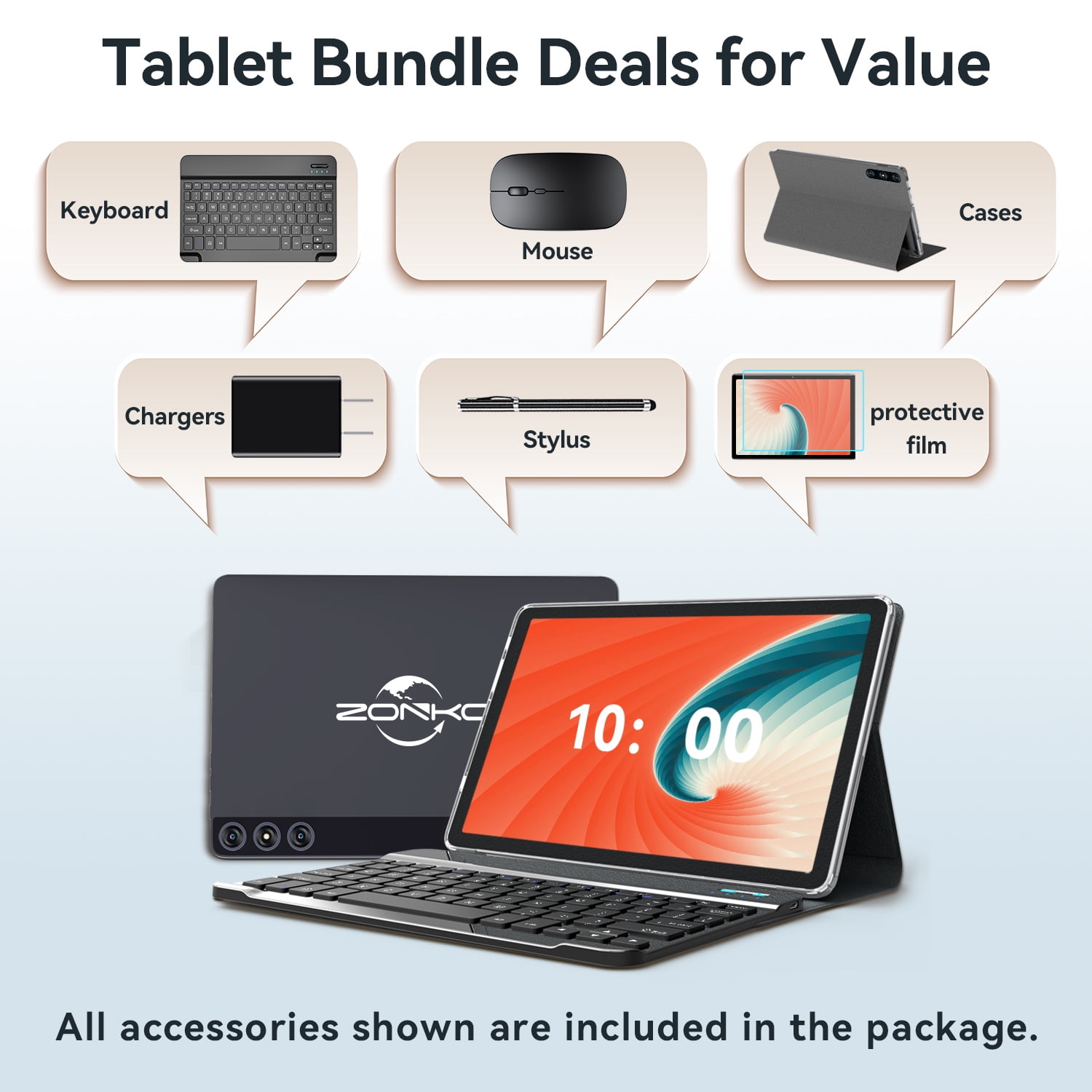 Android 15 Tablet,128GB+14(8+6 Expand)GB,10inch 4G Phone Tablet,5G