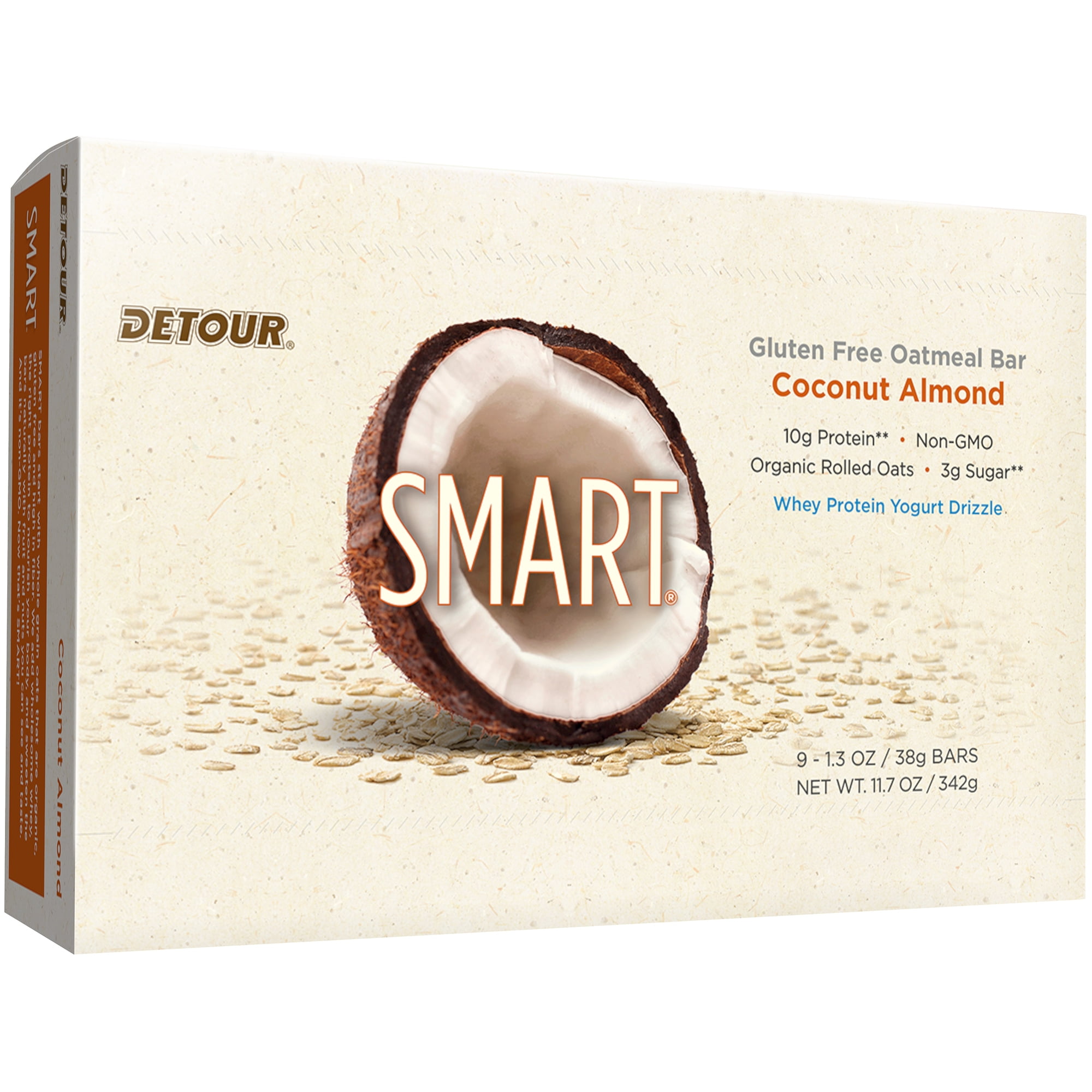 Detour SMART Cookie Dough Whole Grain Oatmeal Protein Nutrition Snack Bar, 1.3 oz, 9 count by Forward Foods LLC