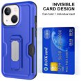 thumbnail image 4 of For Gabb Phone 4 Pro Hybrid Wallet Case with Invisible ID Card Slot, Kickstand, Holster Belt Clip, Heavy-Duty Protection Phone Case Cover by Xpression, Blue, 4 of 9