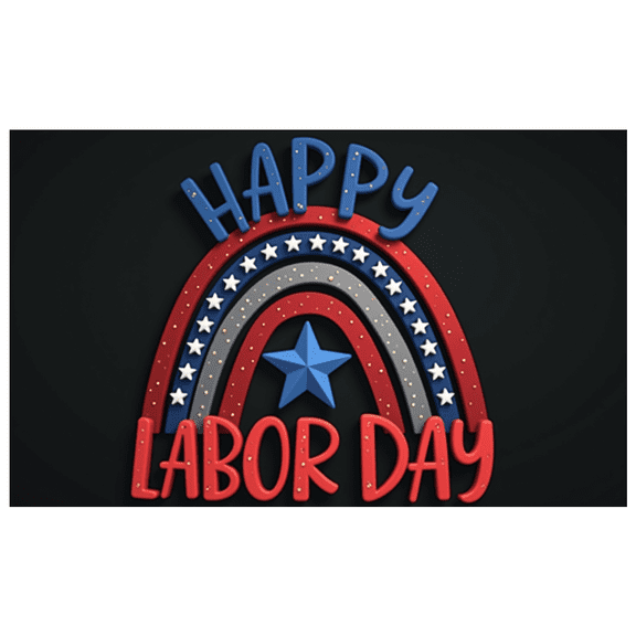Colorful Design Happy Banner Patriotic Theme Labor Day Stars for Celebration Indoor Outdoor Decoration Holiday Event