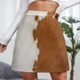 thumbnail image 3 of Cowhide brown and white Mini Skirt novelty in clothes Woman short skirt skirts for women, 3 of 7