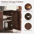 thumbnail image 3 of Aitjunz 66" Buffet Cabinet with Storage, Modern Sideboard w/Curved Edges & Adjustable Shelves, Brown, 3 of 7