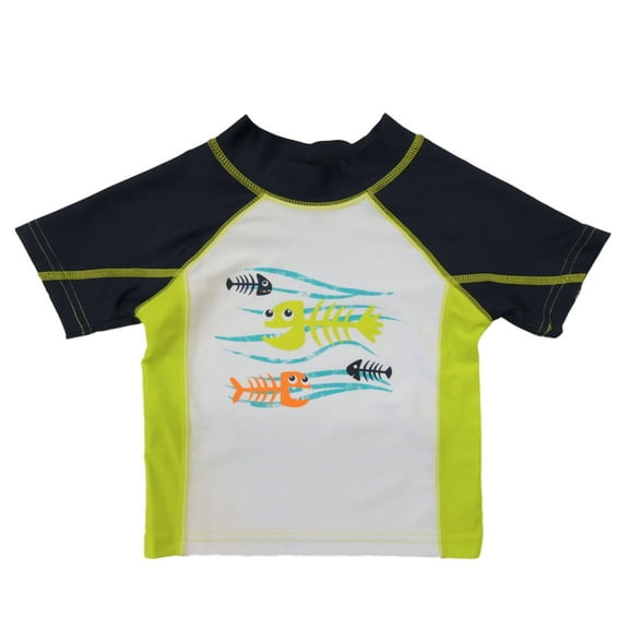 Infant & Toddler Boys Fish Skeletons Rash Guard Swim Shirt 24m