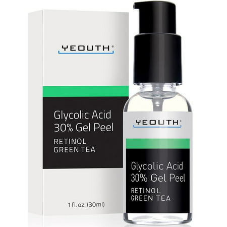 YEOUTH Glycolic Acid Peel 30% Professional Chemical Face Peel with Retinol, Green Tea Extract, Acne Scars, Collagen Boost, Wrinkles, Fine Lines, Sun or Age Spots, Anti Aging, Acne - 1 fl (Best Home Peel For Age Spots)