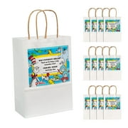 Fun Express Personalized Dr. Seuss Paper Gift Bags Medium 6 1/2" x 9" - 12 Pieces