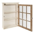 thumbnail image 3 of Kate and Laurel Hutchins Decorative Farmhouse Wood Wall Storage Cabinet with Window Pane Glass Door, Rustic and White, 3 of 6