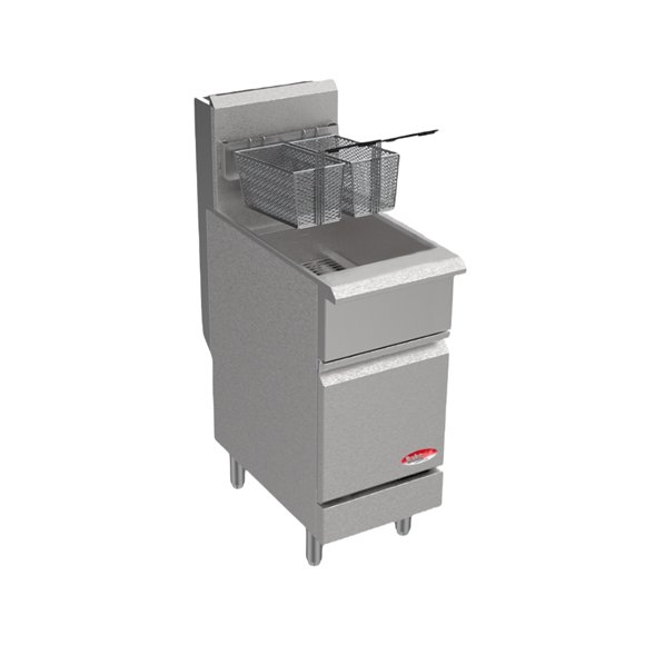 Bakemax BAKEG70 Gas Fryer - (1) 70 lb Vat, Floor Model, Natural Gas