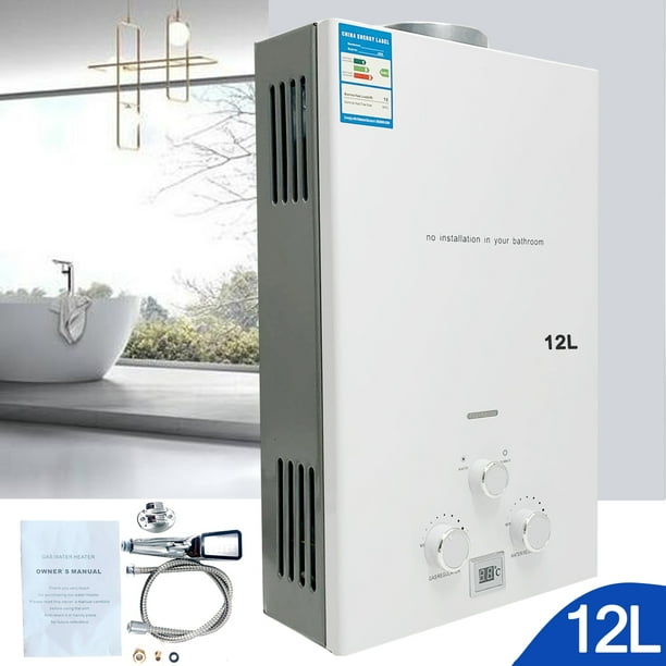 TABODD 12L Propane Gas Tankless Instant Hot Water Heater LPG Heater with Shower Kit
