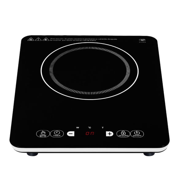 Parrilla de inducción 1 quemador, Vidrio vitrocerámico de 29 cm, 1500 W, 120 V, Sobre encimera y portátil AVERA PIV1 Avera Digital PIV1 Parrilla Eléctrica