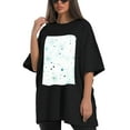 thumbnail image 4 of Plus Size Shirt for Women Black Tops for Women Short Sleeves Shirt for Women T Shirt Crewneck Shirt for Women XL, 4 of 5
