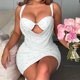 thumbnail image 4 of Vestido de verano para mujer sin espalda con cuentas Sling Mini vestido Casual Nightclub Party Dress FLhrweasw Nuevo, 4 of 9