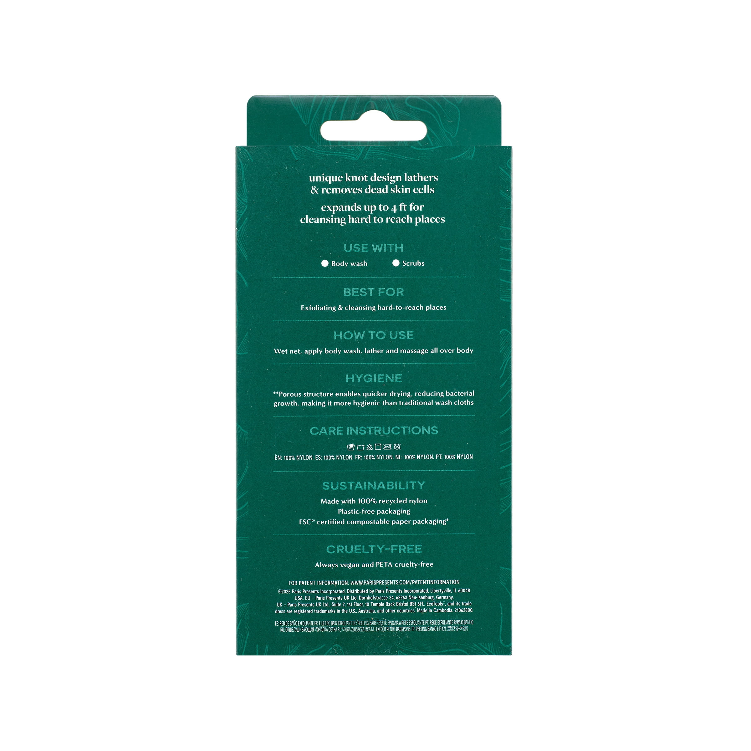 EcoTools Exfoliating Bath Net, Off-White , Recycled Nylon