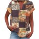 thumbnail image 1 of Vestidos Casuales Para Mujer, Blusas De Mujer De Moda Camiseta informal de manga corta con cuello en V y botones para mujer, 1 of 4