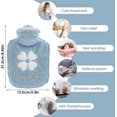 thumbnail image 2 of Hot Water Bag, 500ml Small Hot Water Bottle With Cover Warm Water Bag With Soft 2-in-1 Water Bag For Cold Hot Compress Mini Hot-water Bag Blue, 2 of 5
