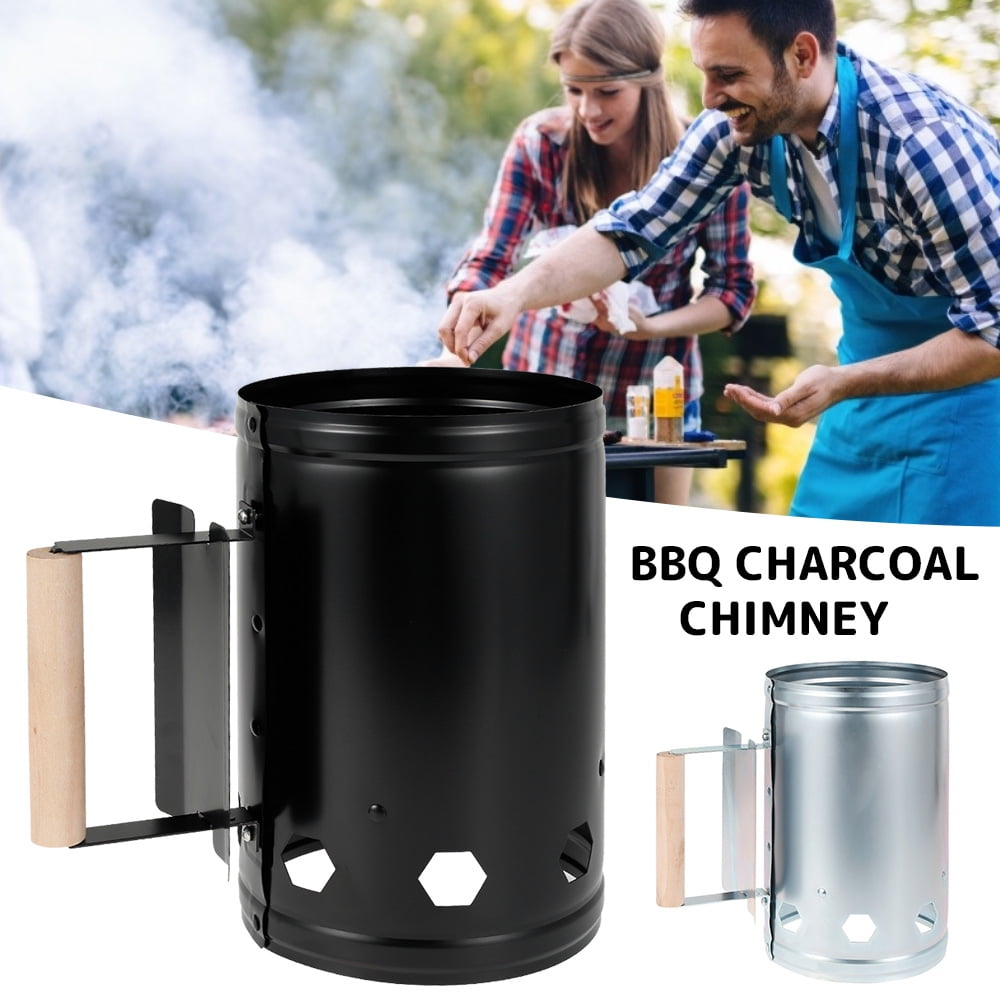 Compact Easy to Use Chimney Starters and BBQ Grill Tools 0 0 1 Pack Heavy Duty Deluxe Charcoal Chimney Starter BBQ Chimney Starter for Charcoal Grill and Barbecues 