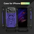 thumbnail image 6 of TECH CIRCLE for iPhone 17 Pro Max Hybrid Case Compatible with MagSafe with Metal Camera Stand Magnetic Ring, Heavy Duty Rugged Silicone&PC Military Grade Shockproof Cover for Men Boys,Purple, 6 of 8